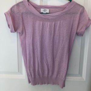 Lavender short sleeve sweater